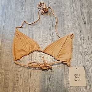 Stone Fox Swim Tropez Tobacco Pique Bikini Top